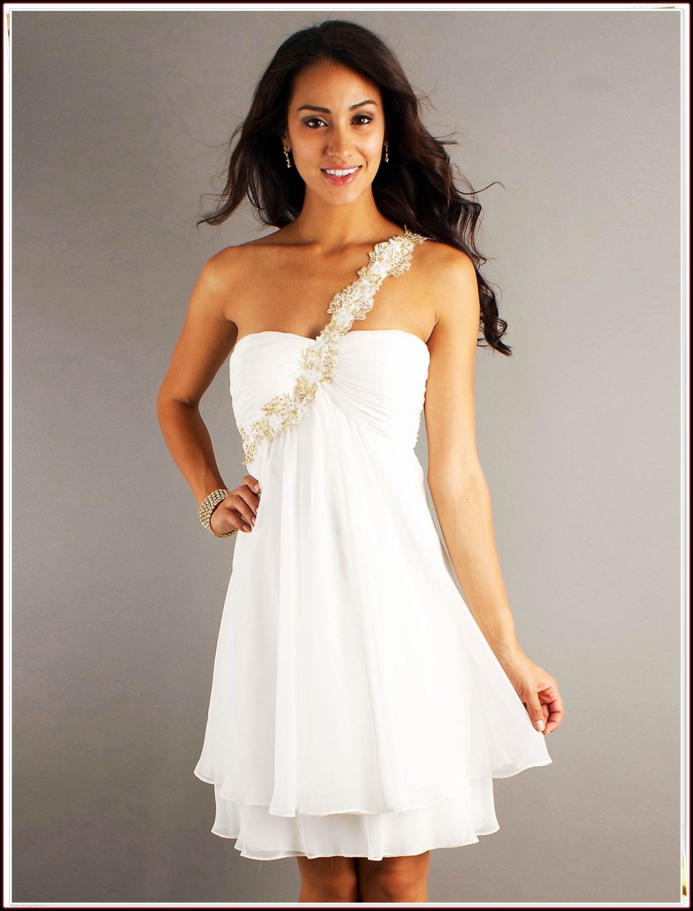 Luxurius Kurze Kleider Weiß VertriebDesigner Spektakulär Kurze Kleider Weiß Spezialgebiet