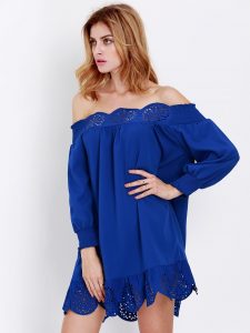 Designer Einzigartig Kleid Blau Langarm SpezialgebietAbend Kreativ Kleid Blau Langarm Spezialgebiet