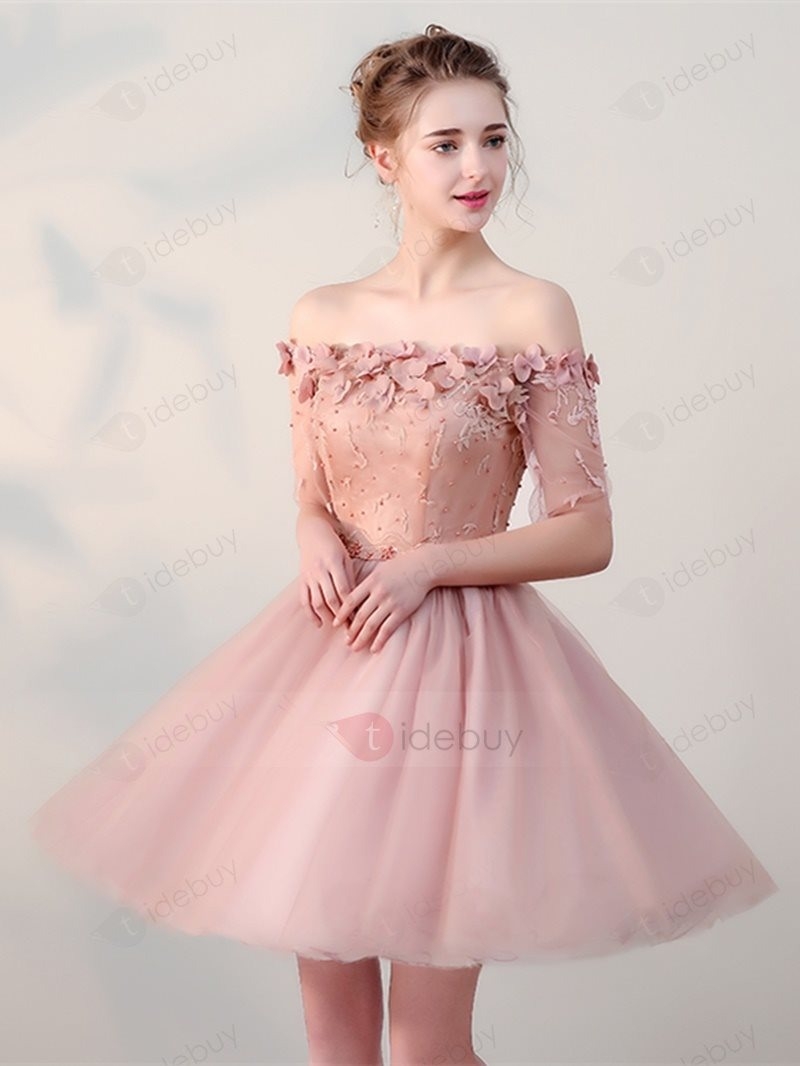 Formal Leicht Kleid Kurz Rosa Ärmel13 Elegant Kleid Kurz Rosa für 2019
