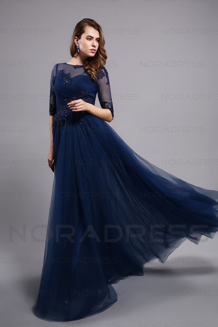 Abend Wunderbar Blaues Kleid Mit Ärmeln für 2019Abend Schön Blaues Kleid Mit Ärmeln Ärmel