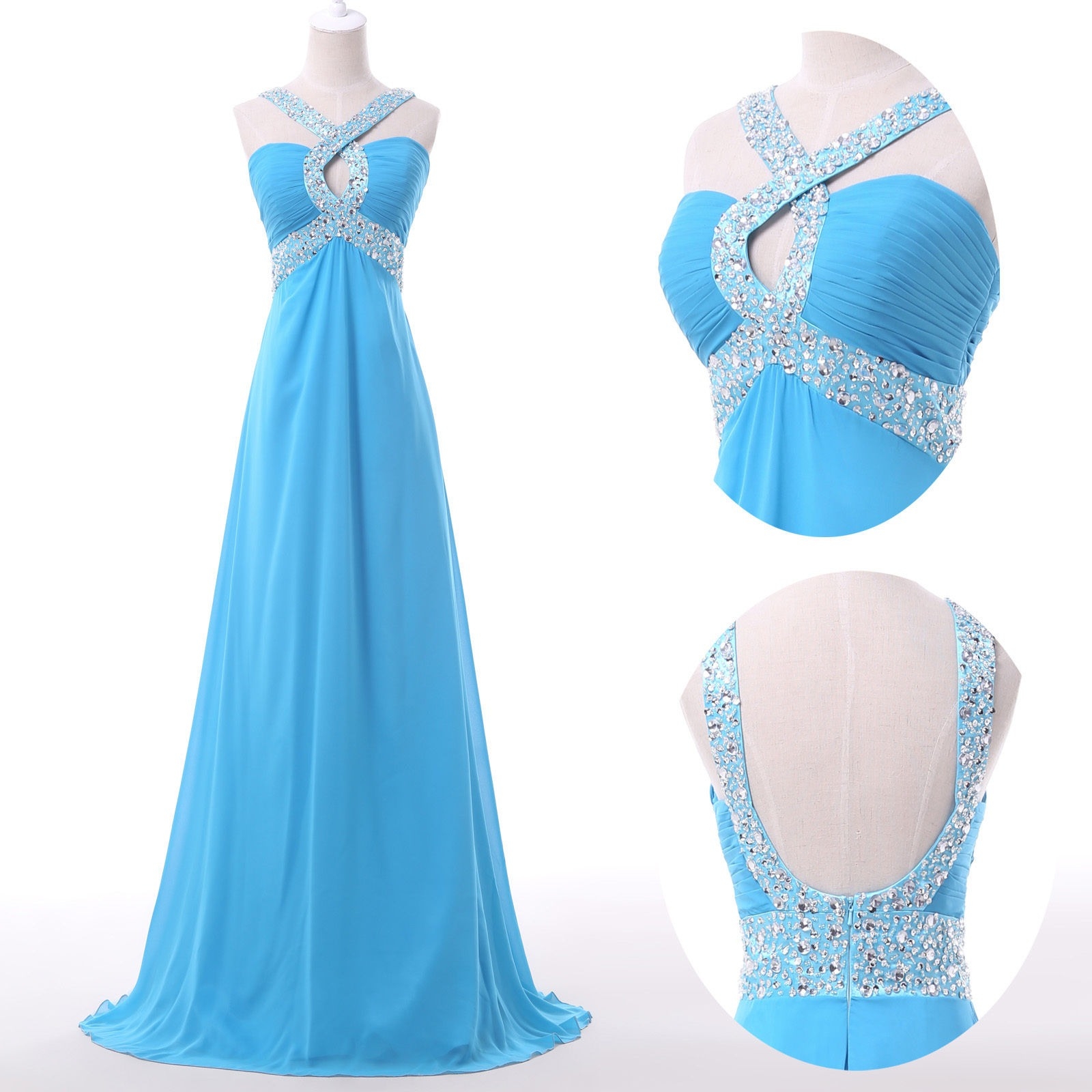 Abend Genial Kleid Lang Blau Boutique Luxurius Kleid Lang Blau für 2019