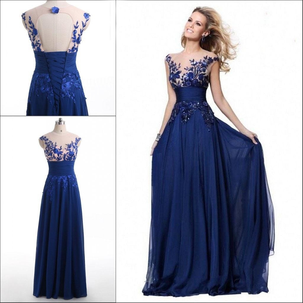 Schon Blaues Langes Kleid Bester Preis Abendkleid