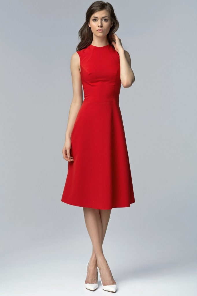 Abend Top Kleid Rot Midi Spezialgebiet Abendkleid