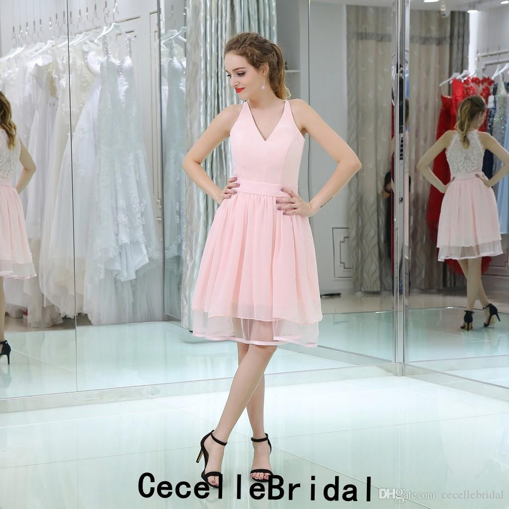 Designer Einfach Rosa Kleid Kurz SpezialgebietFormal Perfekt Rosa Kleid Kurz Spezialgebiet