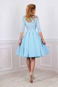 Abend Luxurius Kurzes Blaues Kleid ÄrmelFormal Top Kurzes Blaues Kleid Stylish