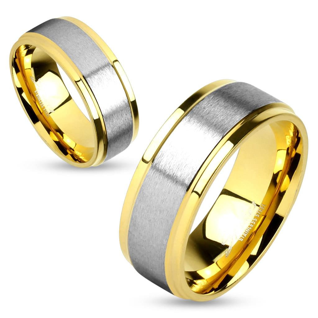 Damen Herren Ring Trauring Partnerring Ehering Zweifarbig Edelstahl  Rosegold-Silber 70 - Ø 22,20 Mm 8 Mm