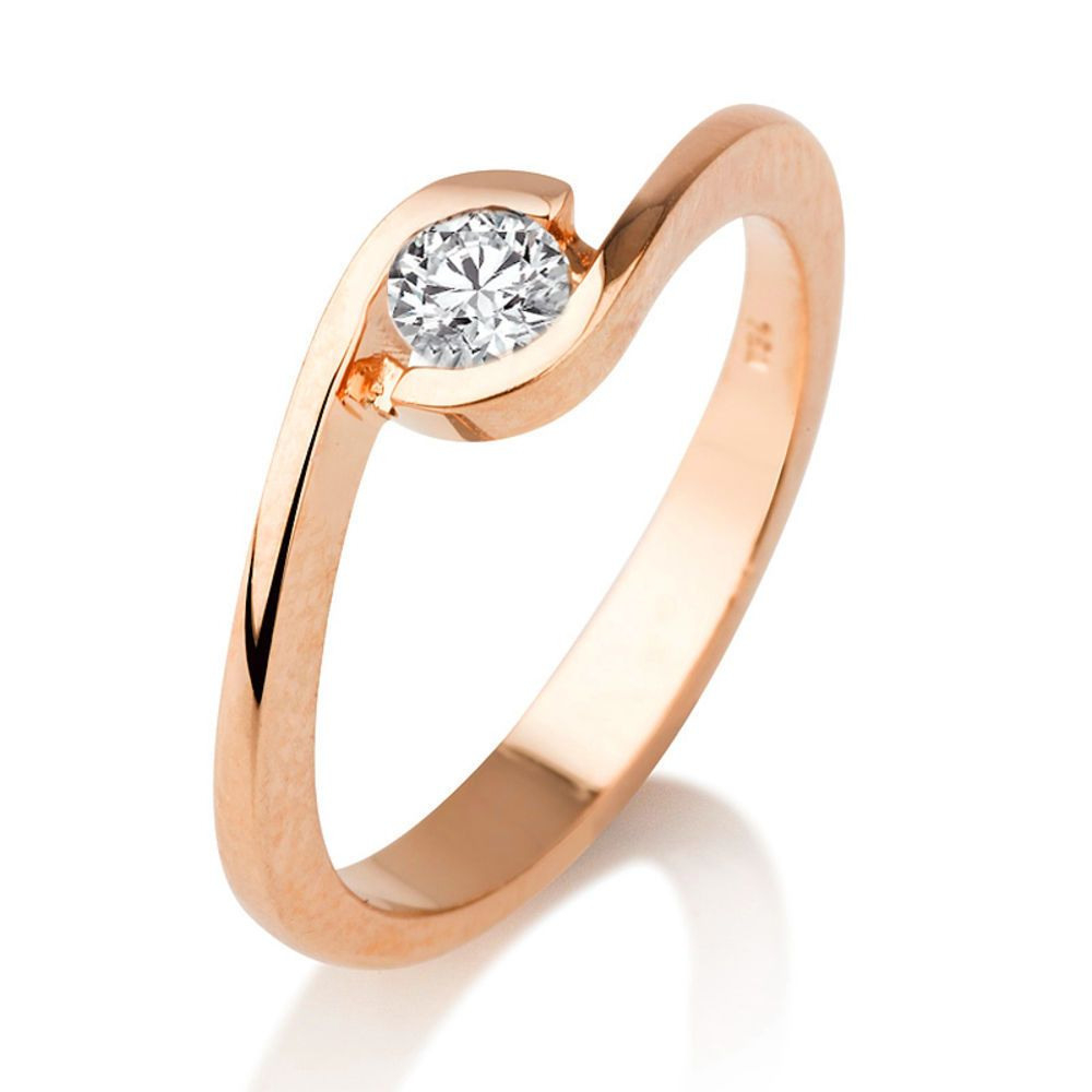 Diamant Ring Solitär 0.25 Karat (Vs2/f) In 750Er Rosegold