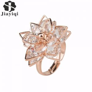 Jiayiqi Новый Бренд Цвета Розового Золота Кольца Для Модные