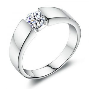 Luxus Mode Mann Und Frau Diamant Ehering 925 Sterling Silber Ring Titan  Stahl Ring Engagement Bijoux Jude