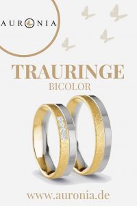 Trauringe Gelbgold Weißgold (Bicolor) Mit Stein, Breit