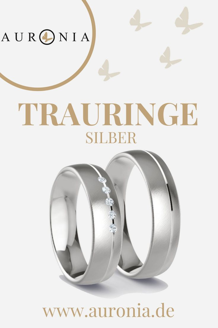 Trauringe Silber Mit Stein (Diamant), Schlicht, Breit