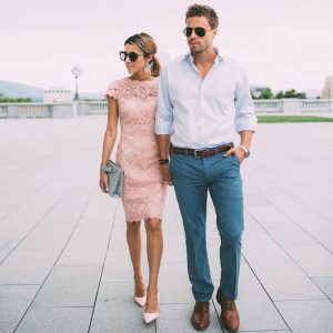 Cutely Dressed Couple | Outfit, Outfit Hochzeit Gast