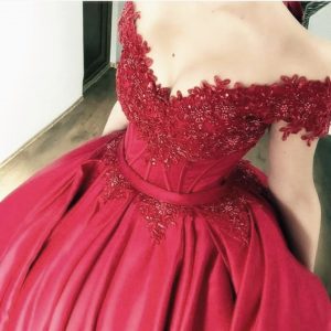 Designer Rote Brautkleider Mit Spitze Prinzessin