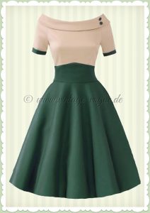 Dolly &amp; Dotty 50Er Jahre Rockabilly Petticoat Kleid - Darlene - Beige Grün