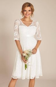 Flossie Umstands Hochzeitskleid Kurz (Elfenbein)