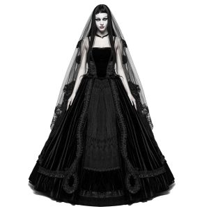 Gothic Hochzeitskleid Aus Samt Mit Spitze | Voodoomaniacs