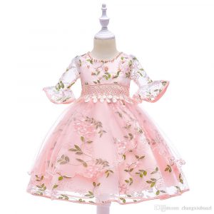Großhandel Blumenmädchen Hochzeitskleid Kinder Kleidung Prinzessin Sling  Party Kleider Für Mädchen Kleider Kinder Kommunion Kleid Teenager Mädchen