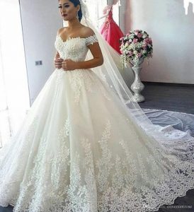 Großhandel Vintage Princess Style Brautkleider In Der Türkei Schulterfrei  Kurzarm Plus Size Brautkleider Gericht Zug Billig Von Covenantrose, 116,37  €
