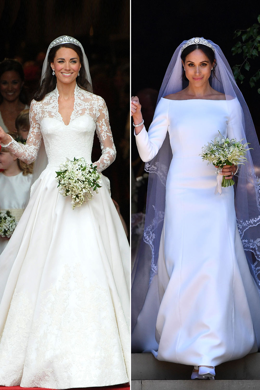 Kate Vs Meghan Royale Hochzeiten Im Vergleich Glamour Abendkleid