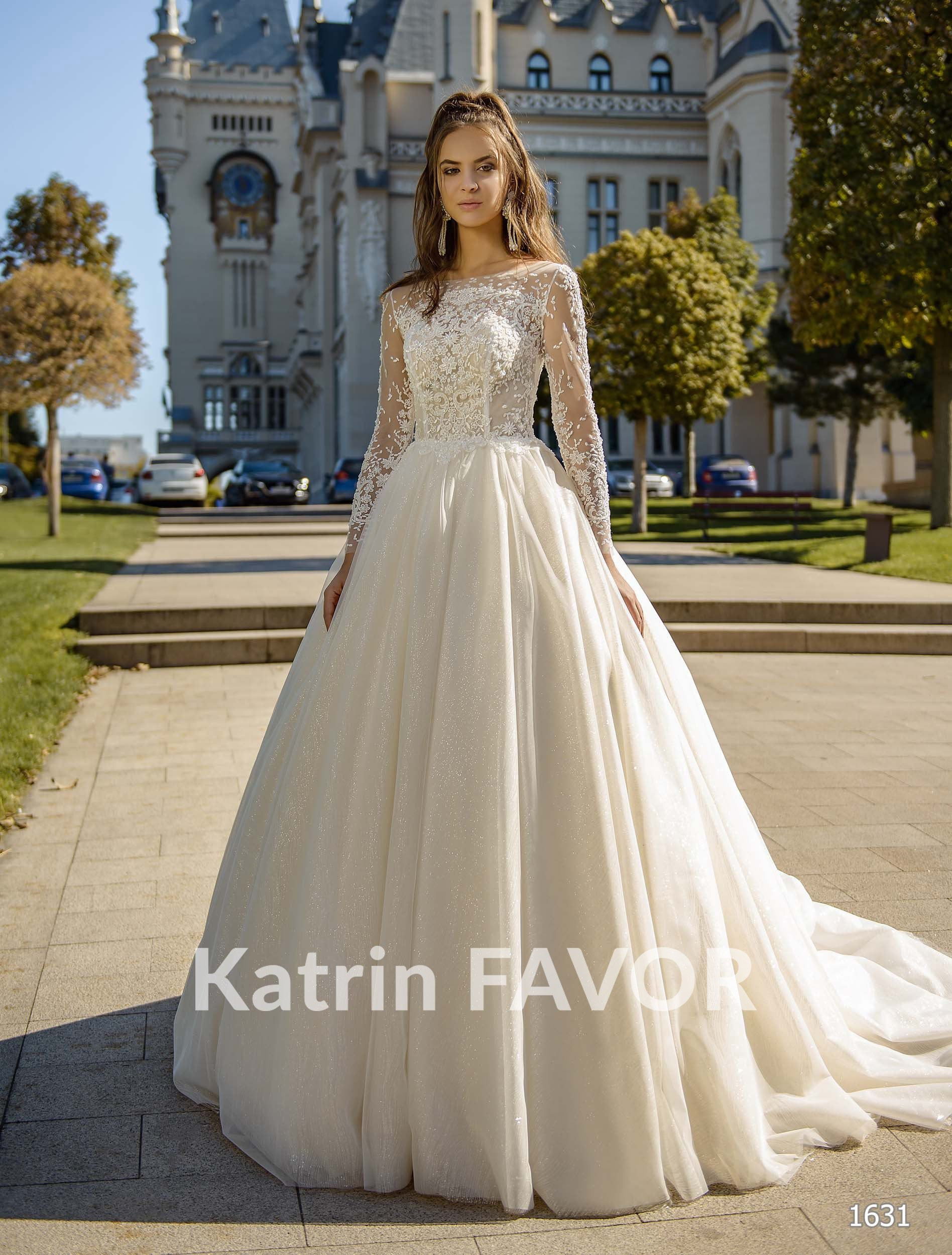 Langarm-Brautkleid,a-Line Brautkleid Perlen Hochzeit Kleid