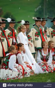 Polnisches Traditionelles Kostüm Stockfotos &amp; Polnisches