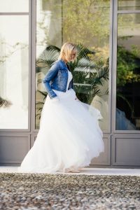 Prinzessinnen Brautkleid | Hochzeitskleid Jeansjacke