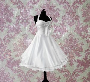 Rockabilly Brautkleid Knielang Hochzeitskleid 50Er Ivory