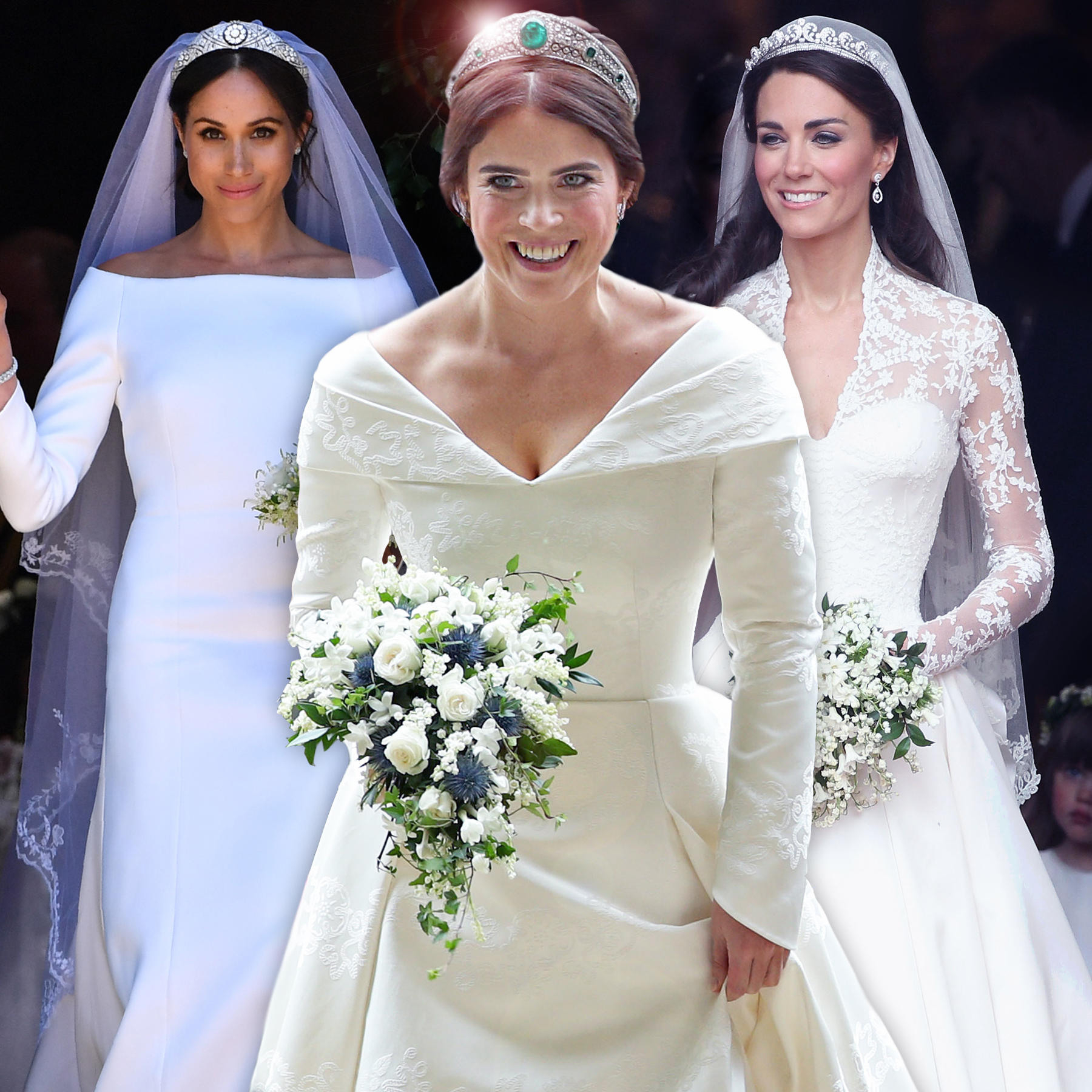 Royale Brautkleider: Kate, Meghan, Zara, Eugenie - Welcher