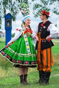 Traditional Wedding In Folk Costumes From Łowicz