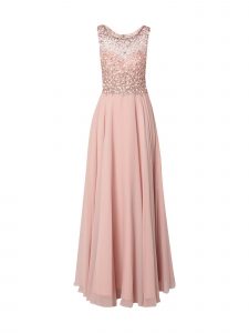 Unique – Abendkleid Mit Ziersteinbesatz – Rosé | Elegante