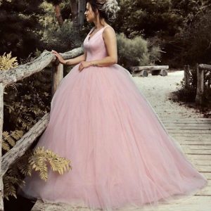 Us $113.89 33% Off|Lakshmigown Satin V Neck Tulle Ball Gown Wedding Dresses  2020 Baby Pink Elegant Bridal Dress Wedding Gowns Hochzeitskleid|Wedding