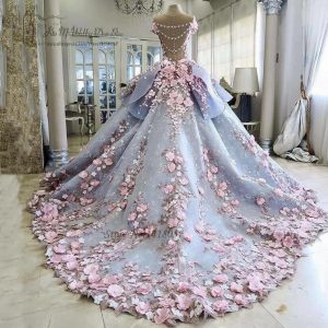 Us $339.0 25% Off|Bunte Luxus Hochzeit Kleider Rosa Blumen Verträumten  Ballkleid Hochzeit Kleider Prinzessin Braut Kleid 2017 Vestido De Noiva
