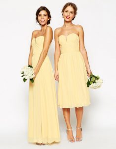 Wedding Ruched Bodice Bandeau Midi Dress | Kleid
