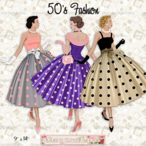 12Mode Der 50Er Jahre Damen Polka Dot Kleid Licht Hautton