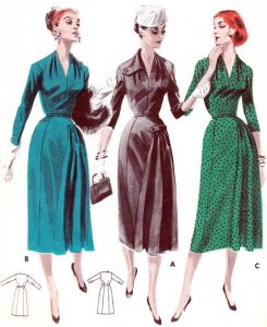 1950S Dress Pattern Butterick 7894 V Neck Day Or Evening