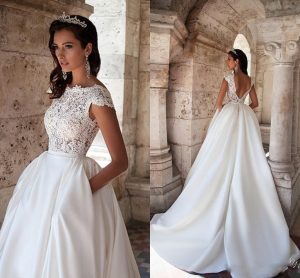 2016 Summer Milla Nova Backless Wedding Dresses Bateau