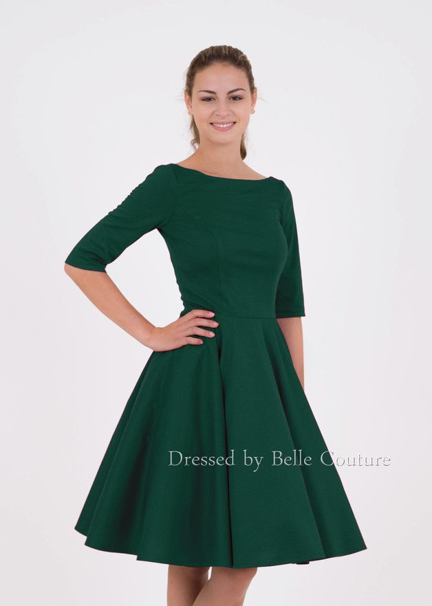 50Er Jahre Inspiriertes Jersey Kleid Mit Tellerrock  U
