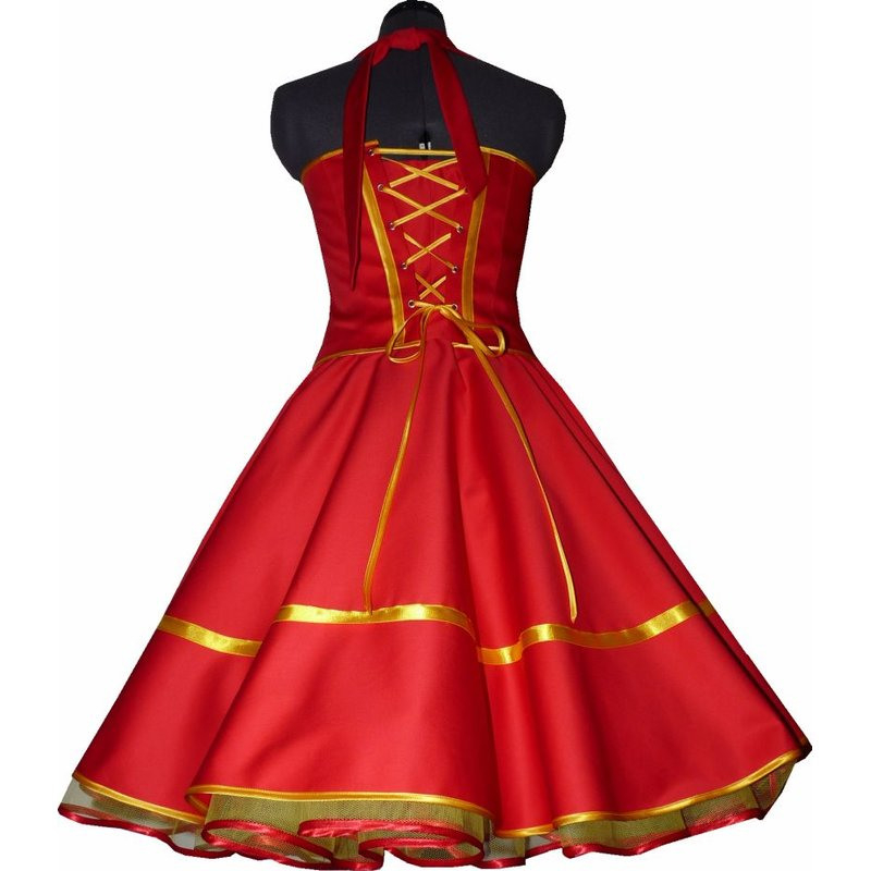 50Er Jahre Kleid Zum Petticoat Einfarbig Uni Viele Farben