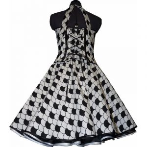 50Er Jahre Kleid Zum Petticoat Weiss Schwarzes Design
