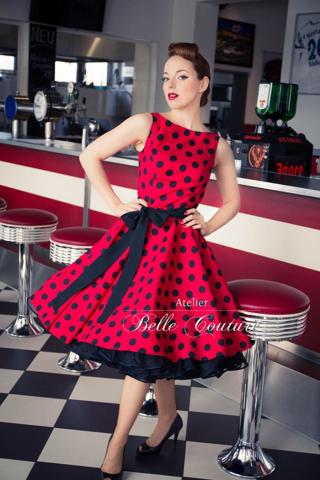50Er Jahre Rockabilly Petticoat Kleid  Etsy  Kleider