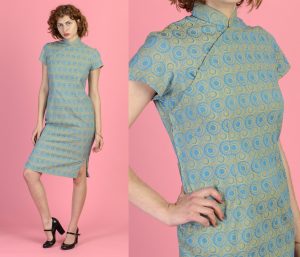 60Er Jahre Mod Cheongsam Kleid  Medium  Vintage 1960Er