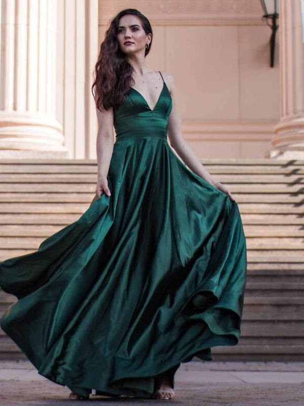 Abendkleid Henrieke Smaragdgrün  Viviry Abendkleider