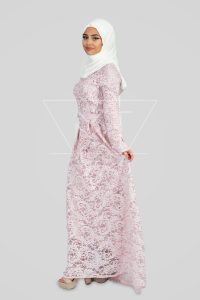 Abendkleid In Spitze Mit Gürtel Mt0186  Hijab Kleid