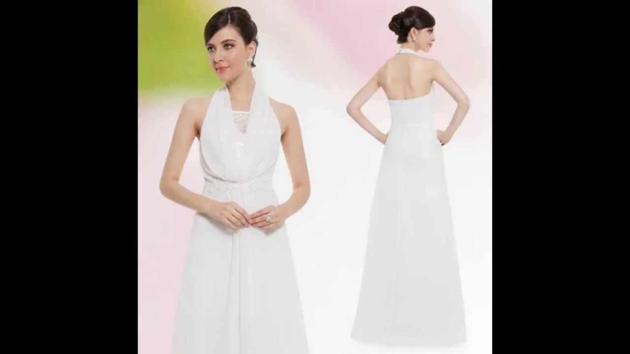 Abendkleid / Weißes Neckholder Kleid  Günstige