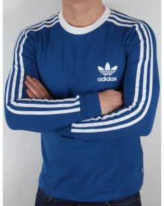 Adidas Originals 3 Stripes Long Sleeve Tshirt Eqt Blue