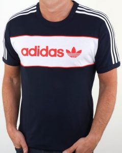 Adidas Originals Block T Shirt Navytrefoilcrew Necktee