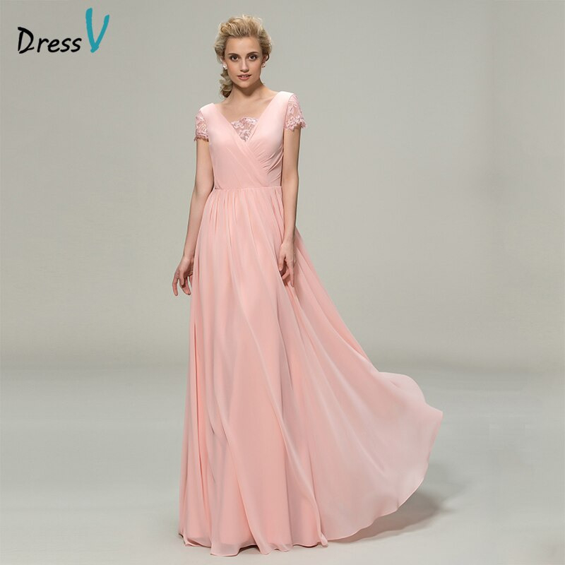 Aliexpress  Buy Dressv Pink Long Bridesmaid Dress V