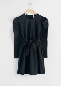 And Other Stories Puff Sleeve Knot Tie Mini Dress