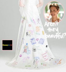 Angelina Jolie Wedding Dress Designs Up Close1  Funny