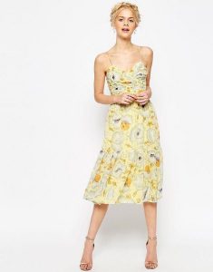 Asos Collection Asos Occasion Tiered Cami Midi Dress In